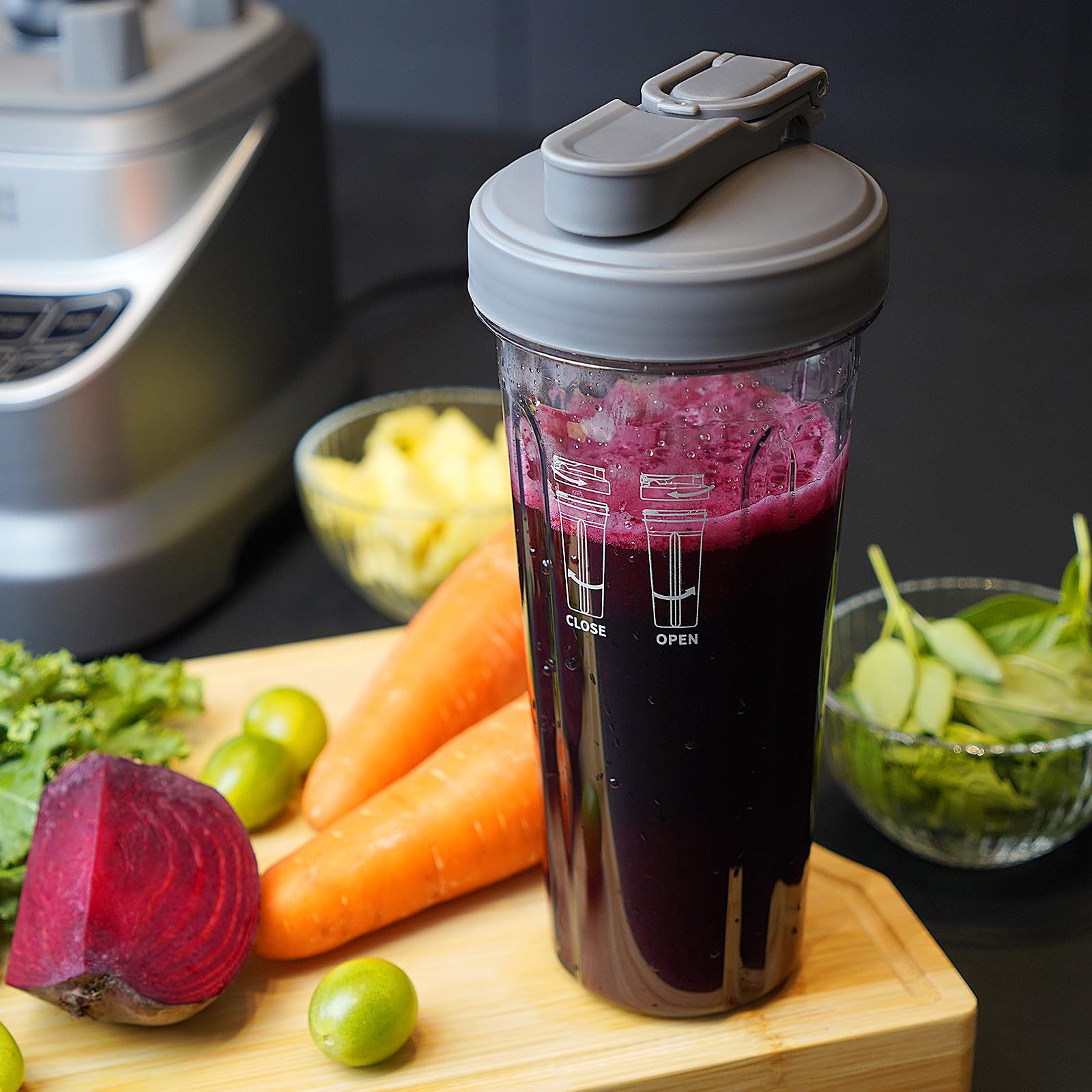 Cozii Professional Blender 2000W, Smoothie Countertop Blender For Kitchen, 64 Oz Pitcher/21-Oz To-Go Cup, 7 Preset Programs For